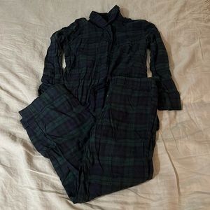 Jcrew black watch flannel pyjamas